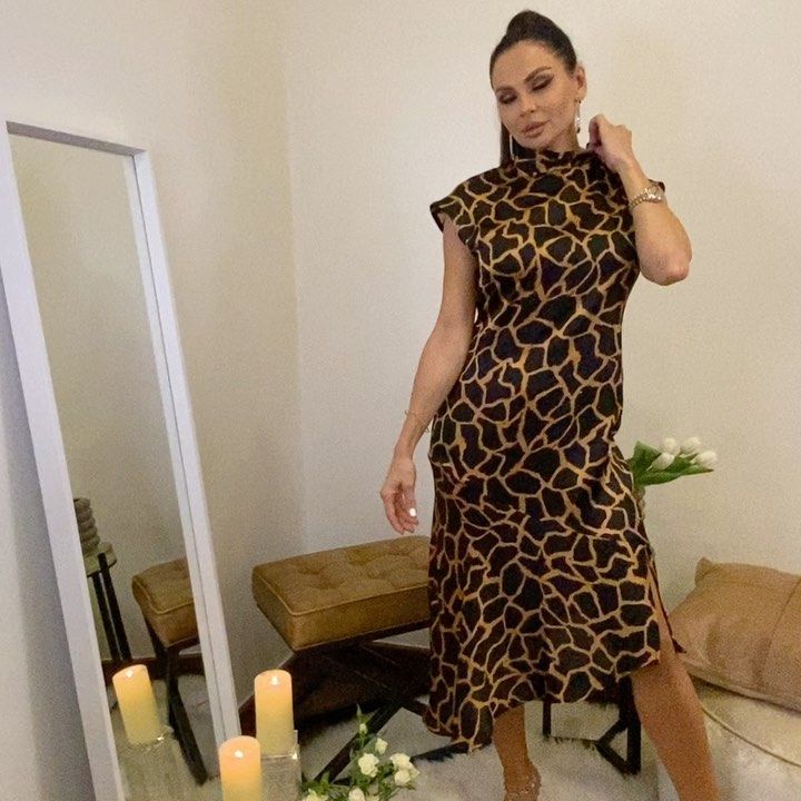 Animal print midi