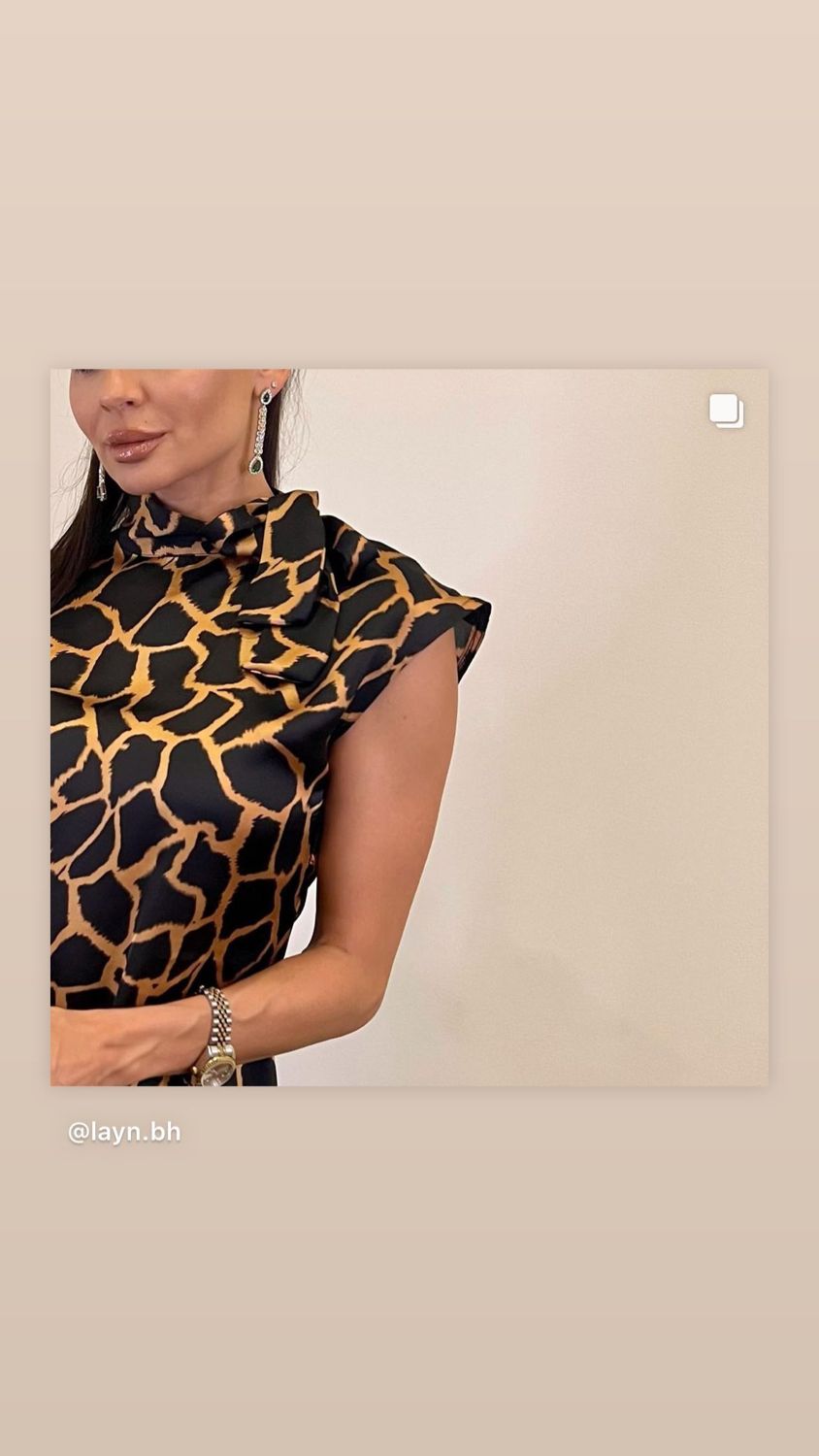 Animal print midi