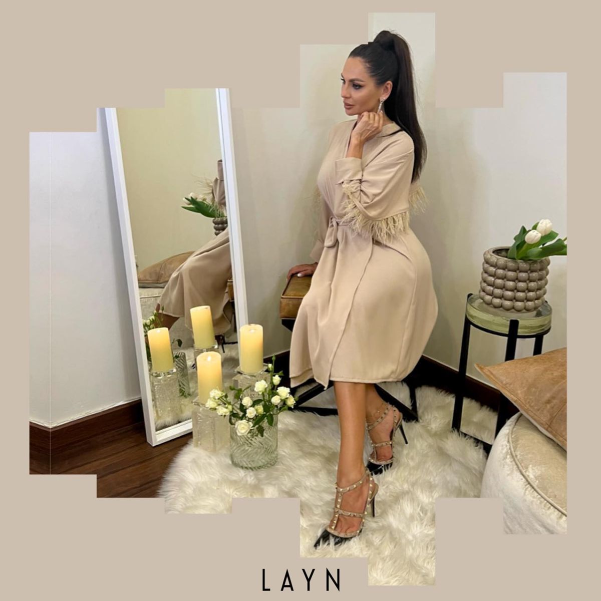 Satin wrap dress