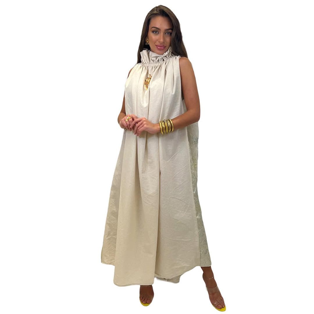High-neck kaftan