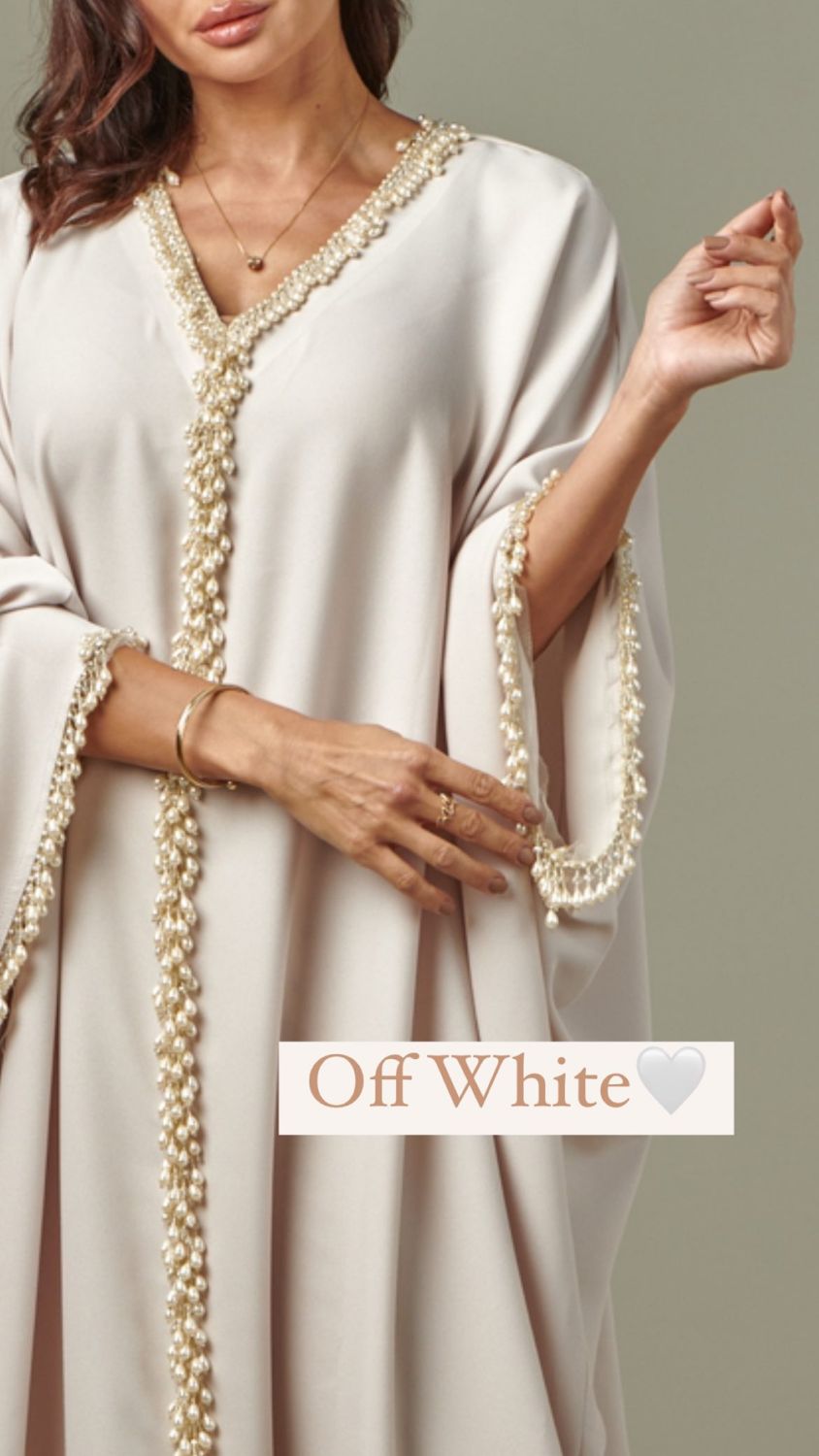 Braid-trim satin kaftan