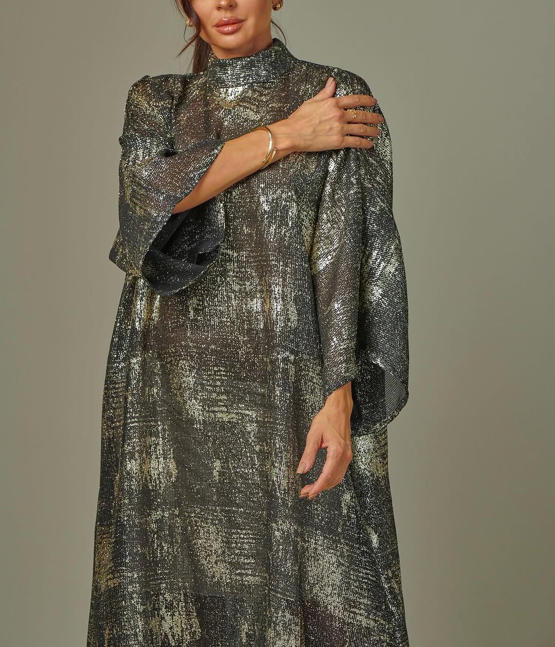 Metallic brocade kaftan