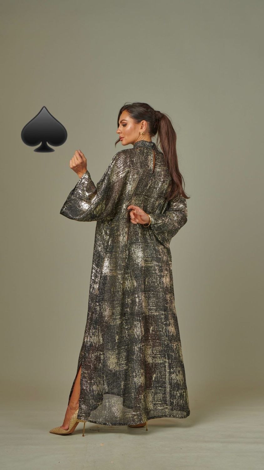 Metallic brocade kaftan