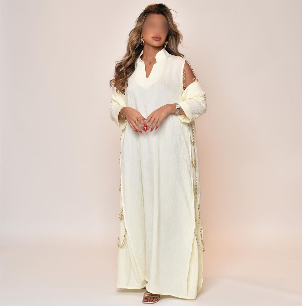 Chain-trim kaftan