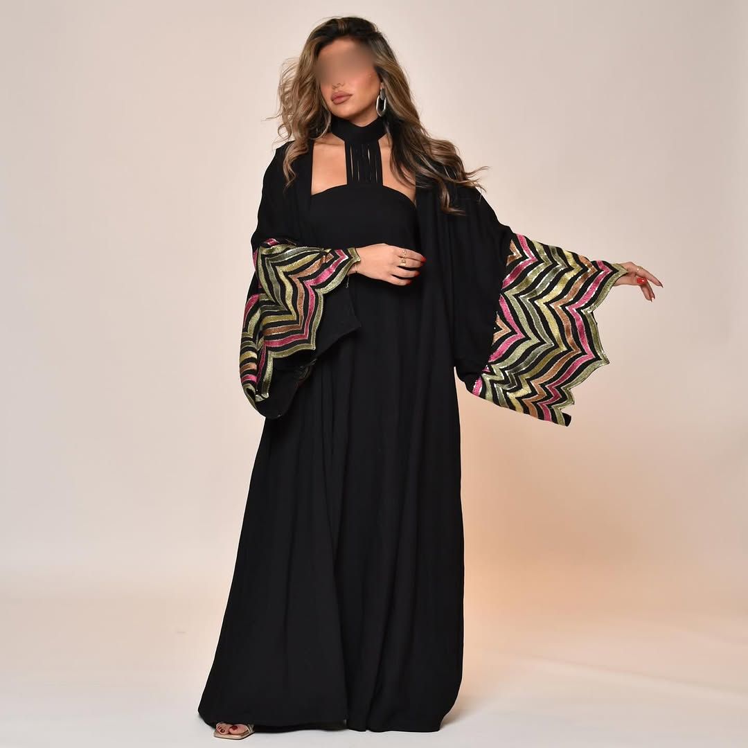 Chevron-sleeve kaftan