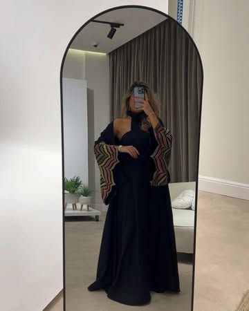 Chevron-sleeve kaftan