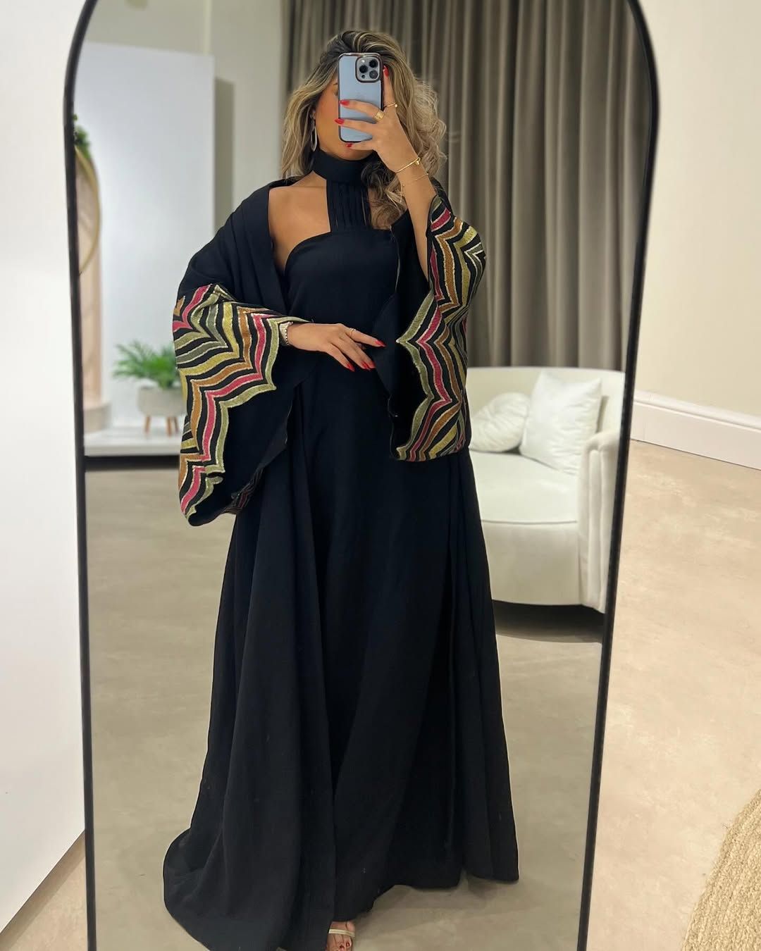 Chevron-sleeve kaftan