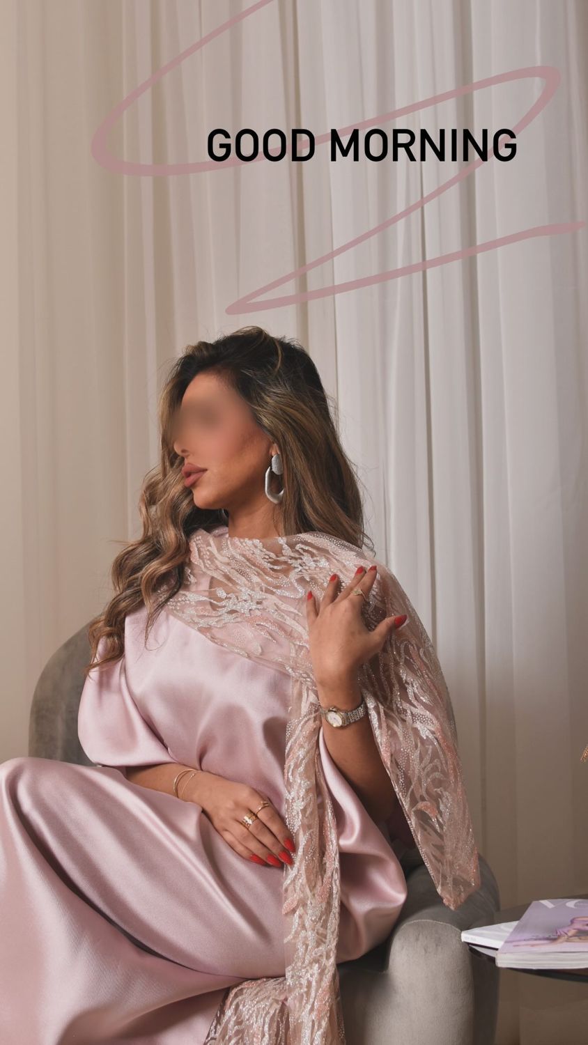 Embroidered satin kaftan
