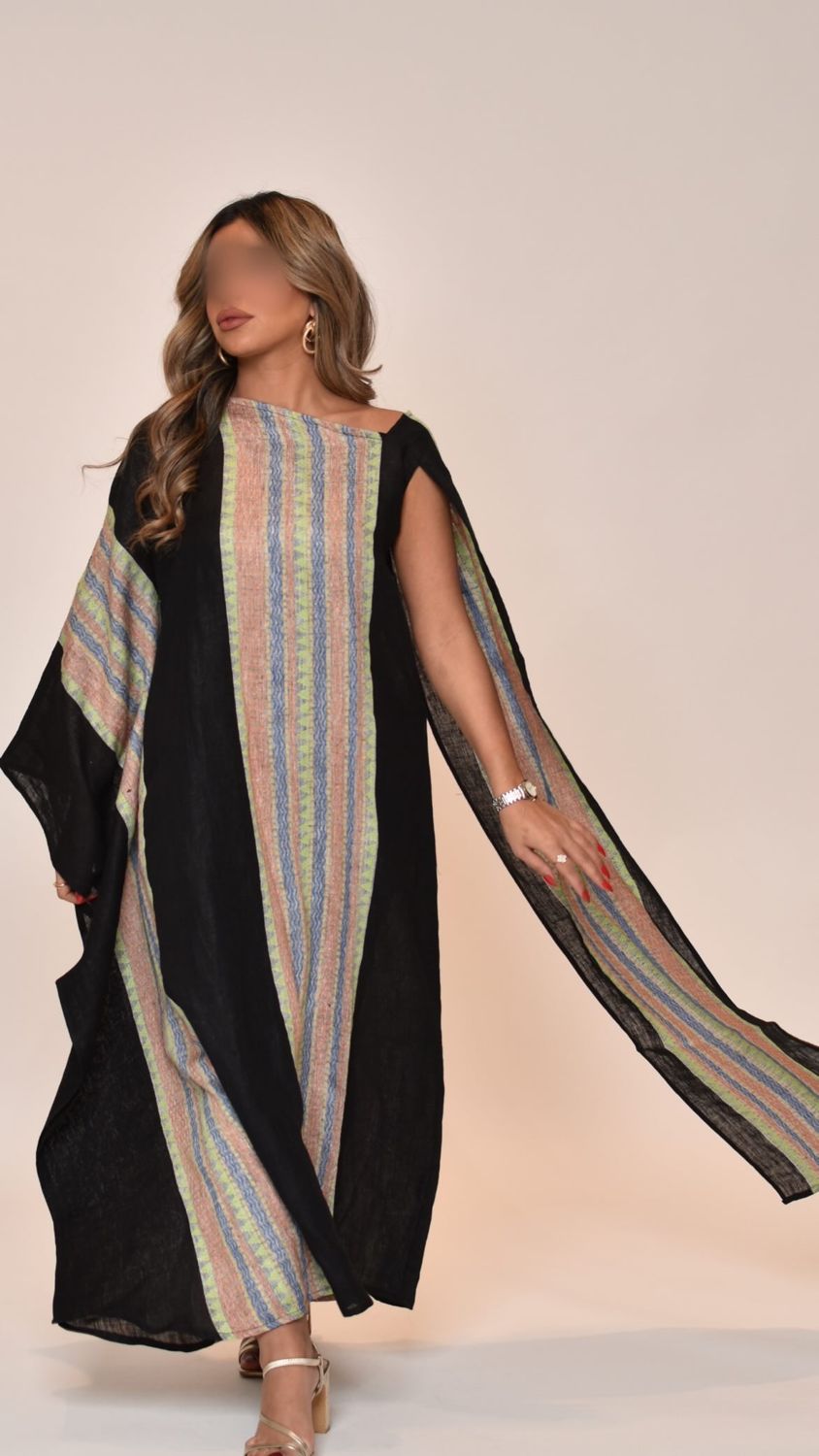 Stripe-panel kaftan