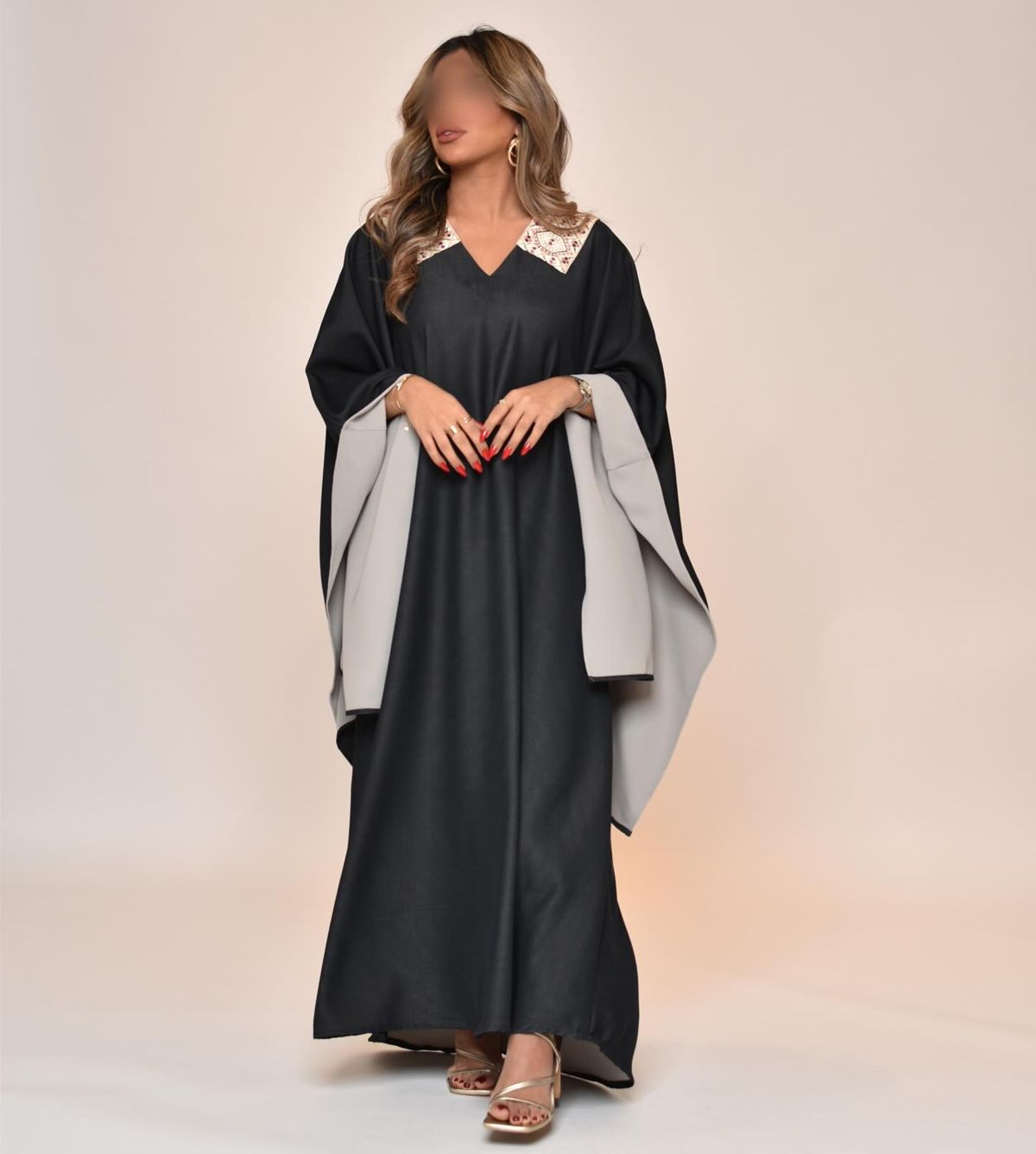 Two-tone cape kaftan