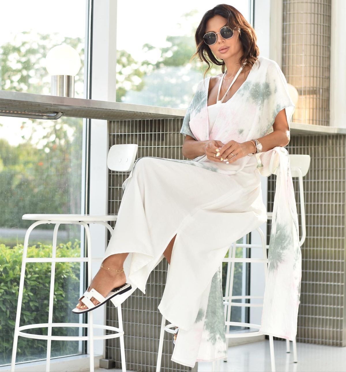Tie-dye kimono set
