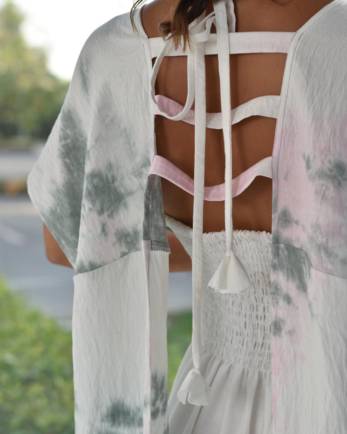 Tie-dye kimono set