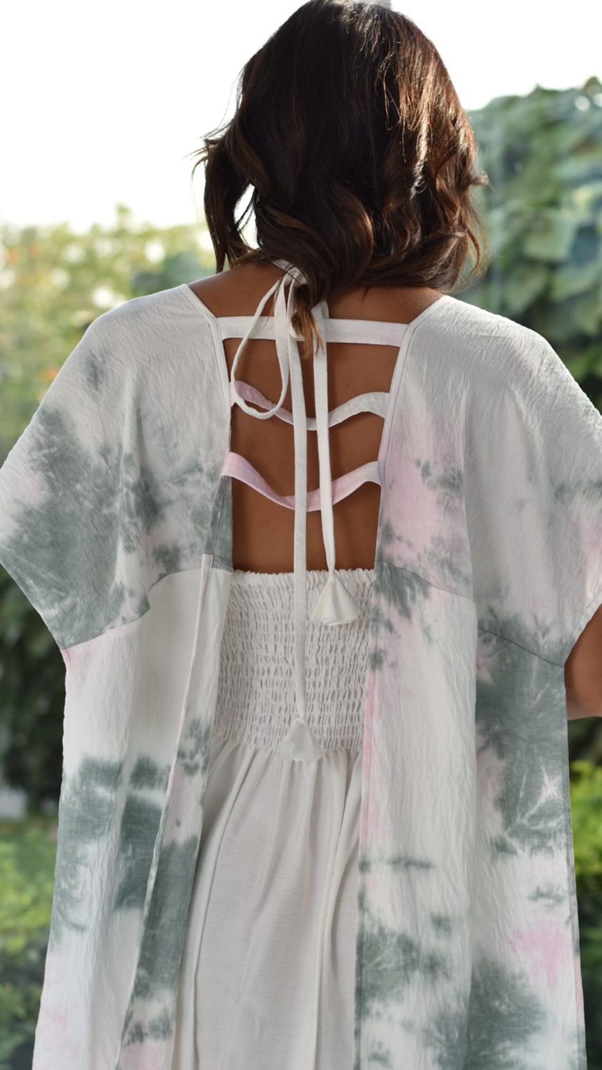 Tie-dye kimono set