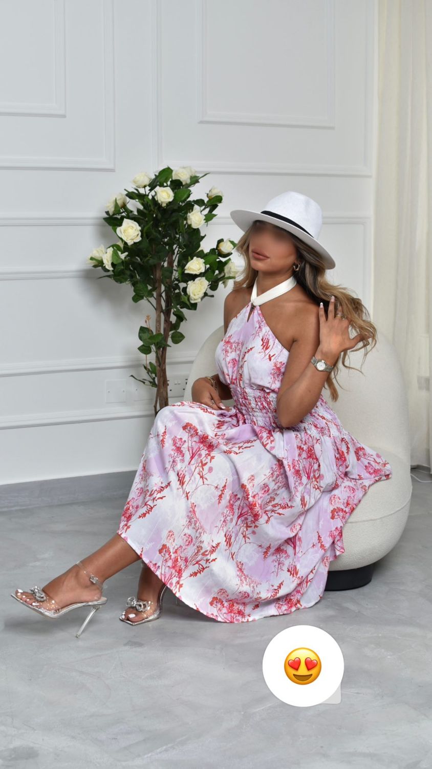 Floral halter maxi