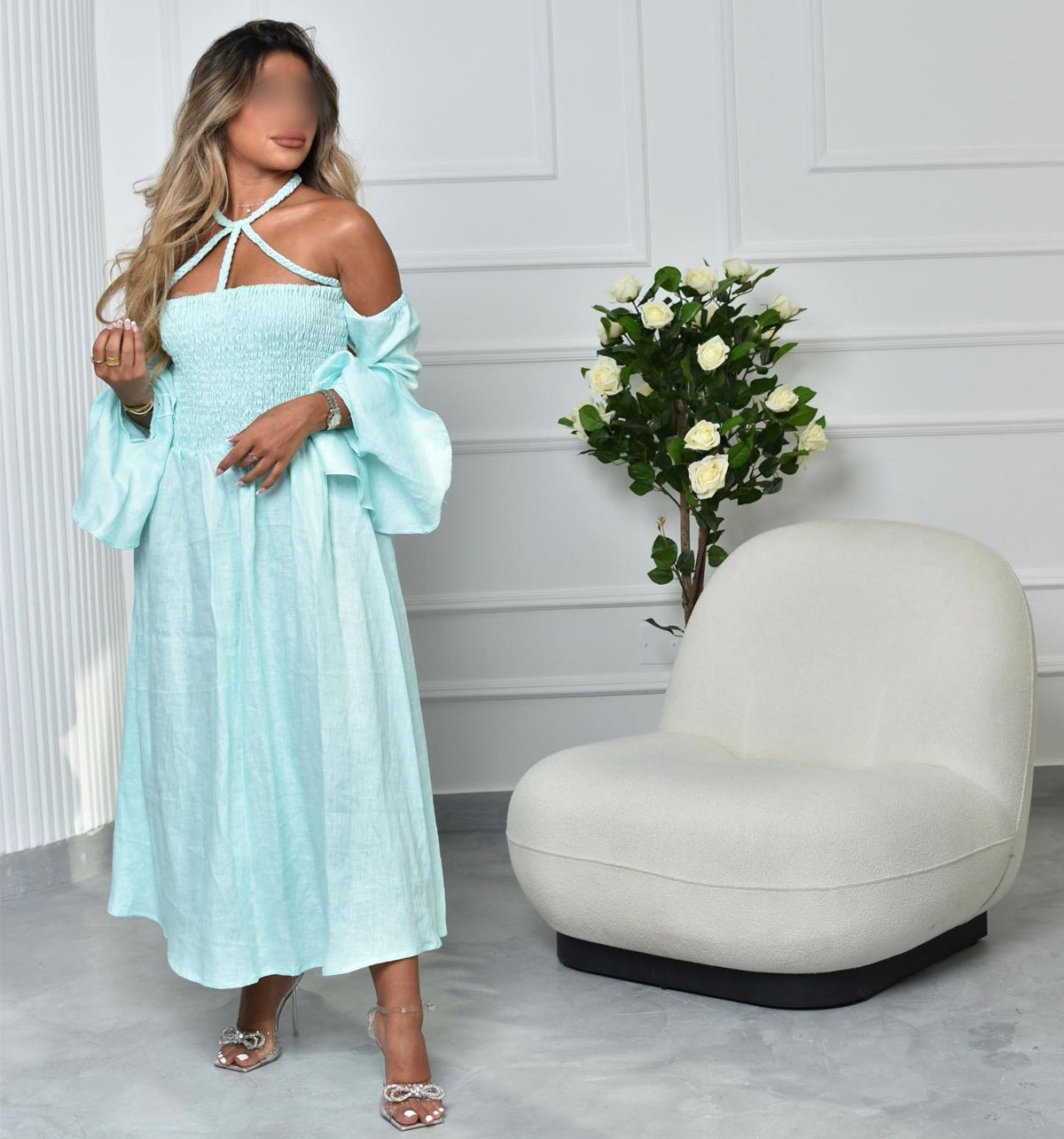 Smocked halter dress