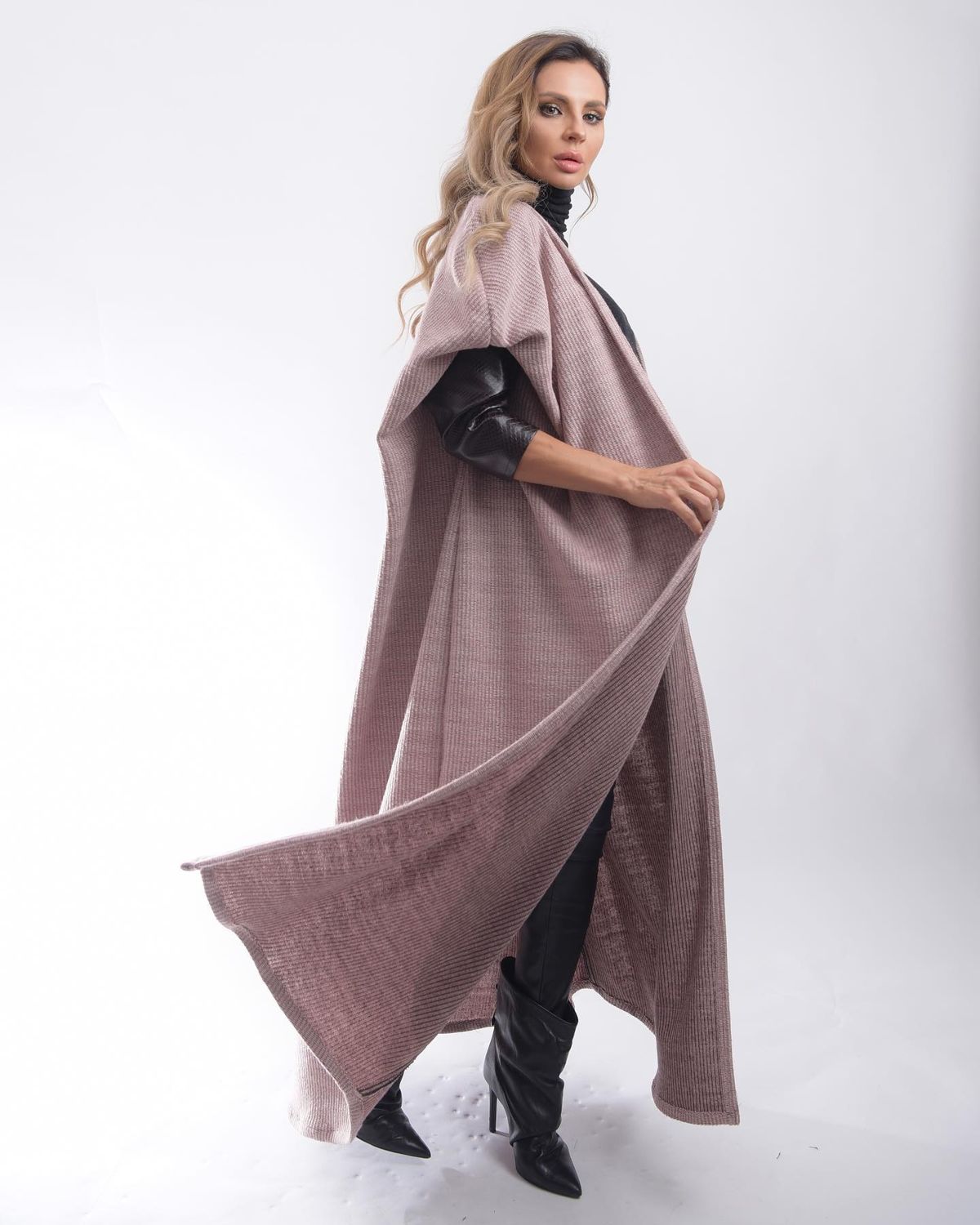 Long knit coat